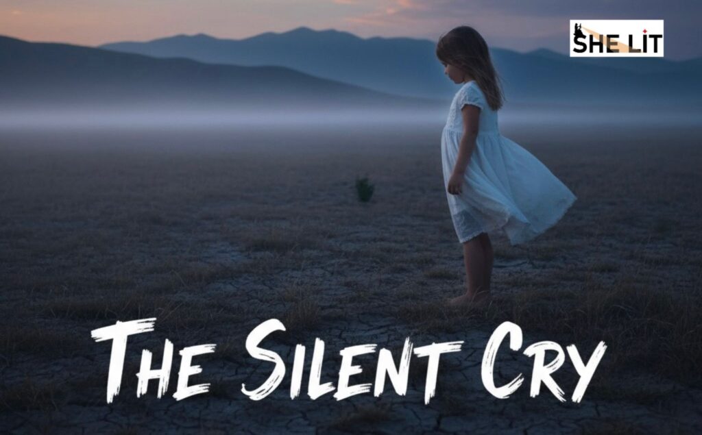 a symbolic image of young girl walking toward sunlight, reprenting safety, hope, for better future