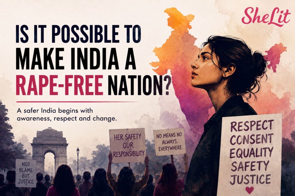 Feature image about making india a rape free nation and women's safety awareness